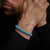Armband aus 8mm großen Turqurenit-Steinen mit Edelstahlverschluss - Rebel&Rose Modell: RR-80043-S-L