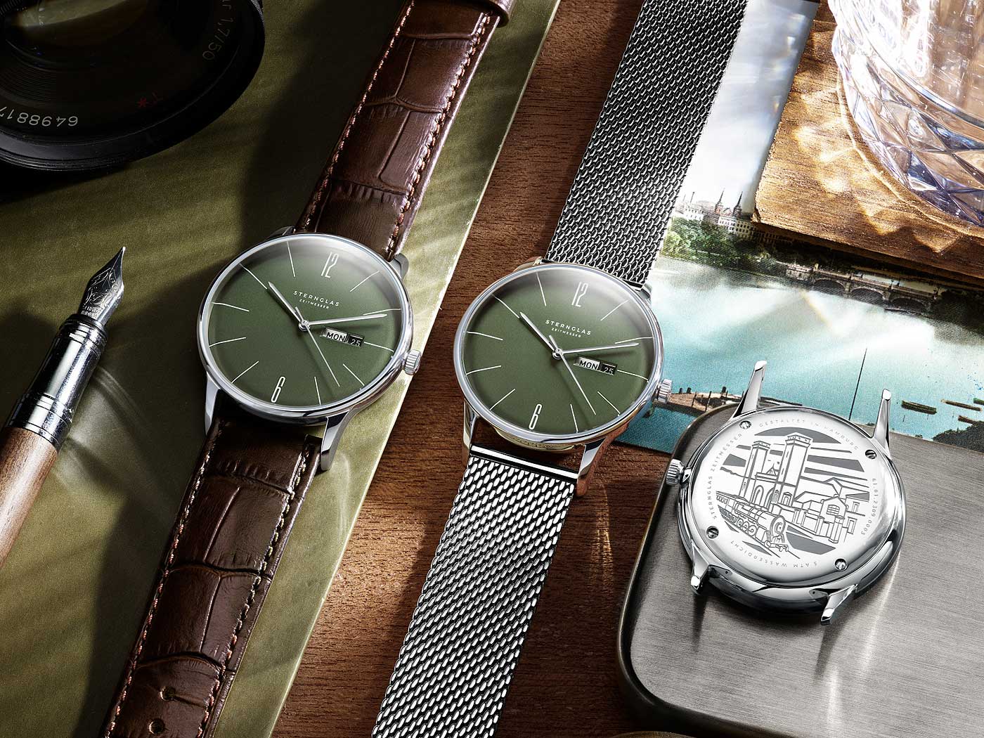 Sternglas Berlin S01-BE08-HE05 Herrenuhr • Saphirglas • Day-Date