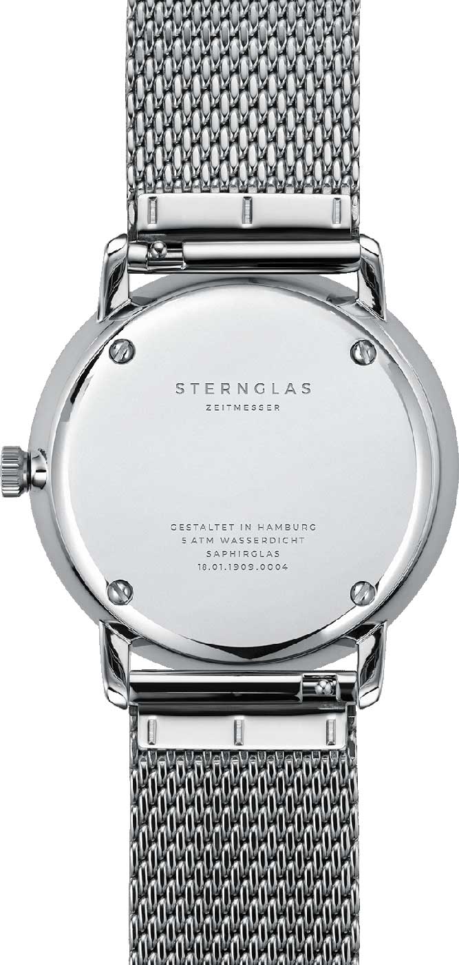 Montre homme Sternglas Naos S01-NA01-MI04 • Verre saphir • Design Bauhaus