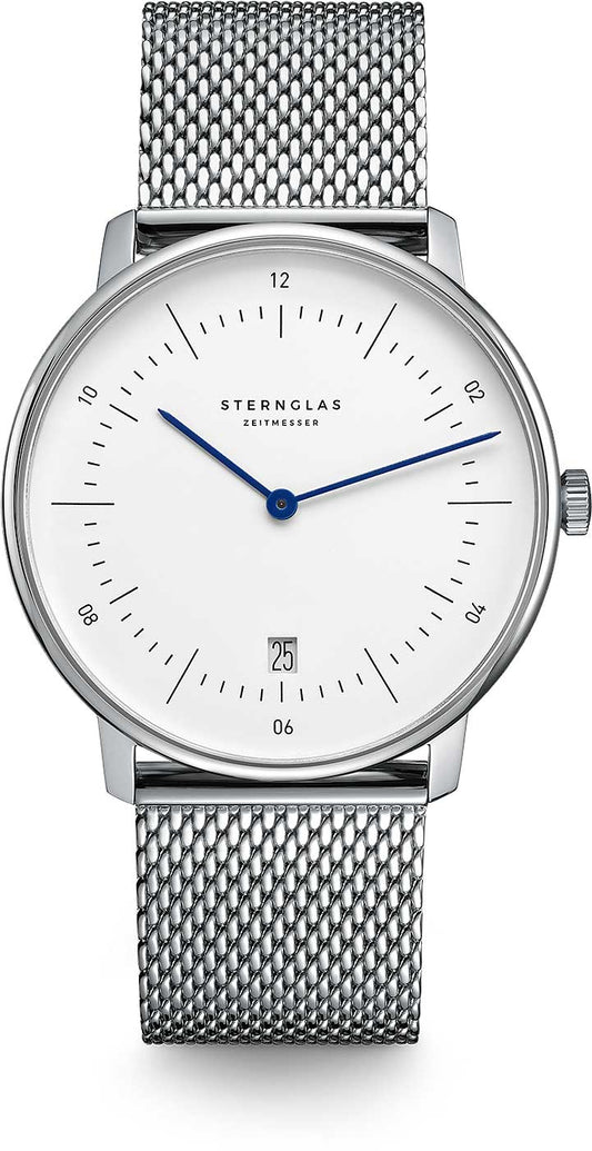 Montre homme Sternglas Naos S01-NA01-MI04 • Verre saphir • Design Bauhaus