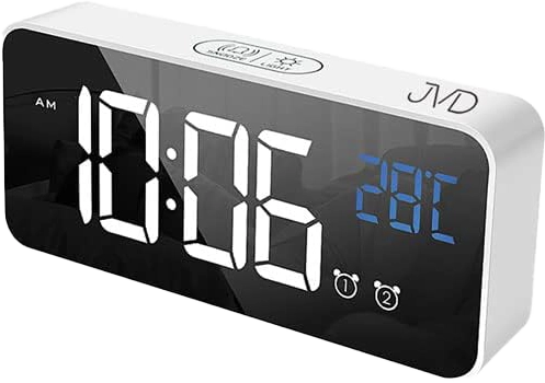 JVD Digital Wecker 14.5 cm Kunststoff • Zwei Alarme • Temperaturanzeige