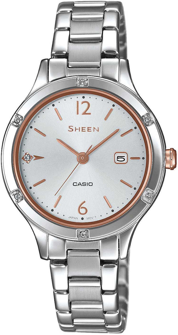 Casio SHEEN SHE-4533D-7AUER Women's Watch • Scratch-resistant Sapphire Crystal • Elegant, Slim Design