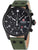 Zegarek chronograf Swiss Military Hanowa z czarną tarczą i zielonym skórzanym paskiem