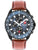 Chronograf męski SWISS MILITARY HANOWA, brązowy skórzany pasek, niebiesko-czarna tarcza