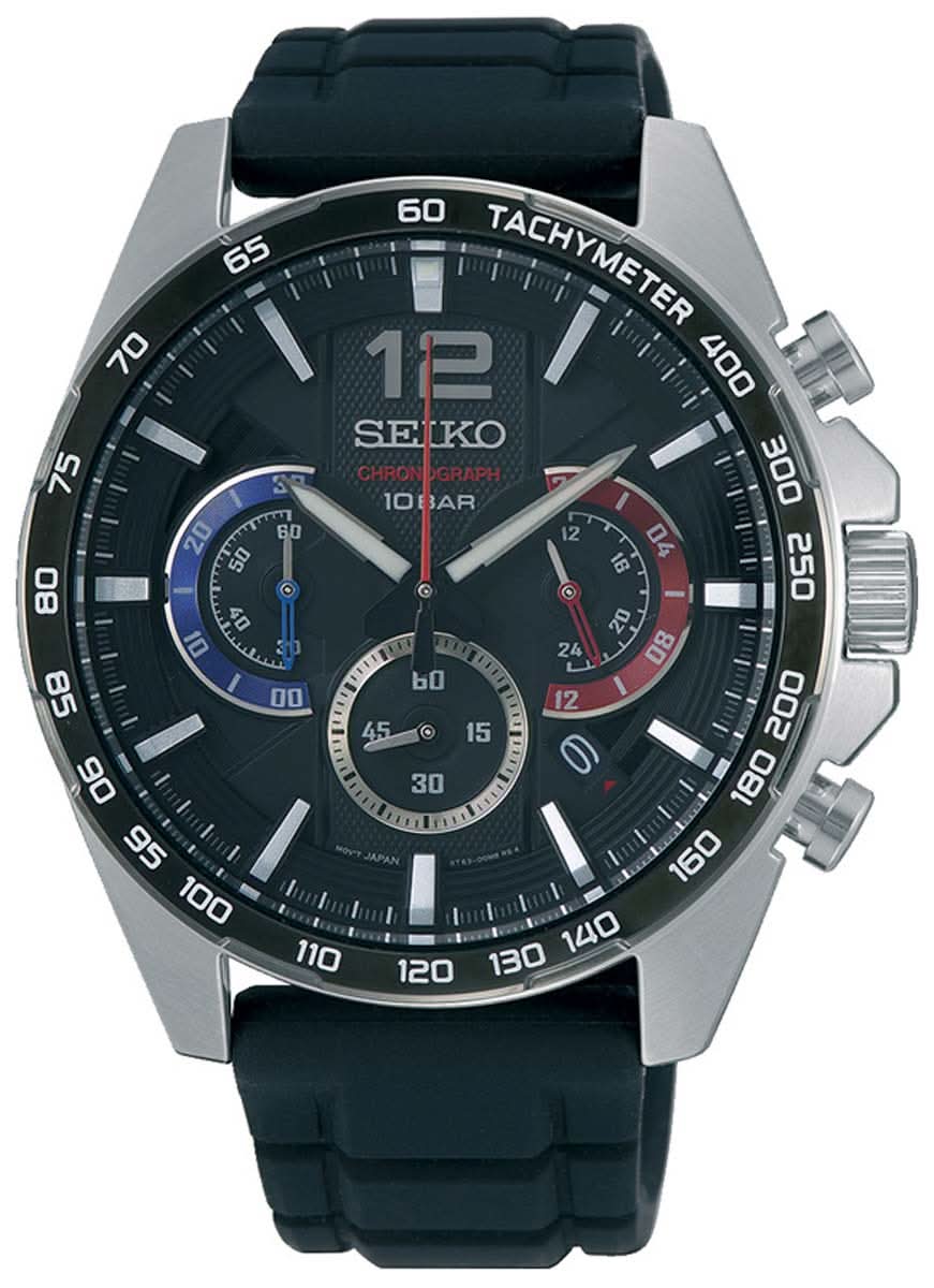 Montre Seiko Chronographe SSB347P1 • Tachymètre • 10 Bar