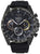 Męski zegarek SEIKO Chronograph z czarną tarczą i czarnym kauczukowym paskiem