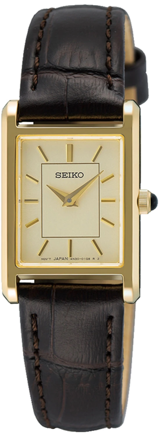 Seiko SWR110P1 Damenuhr • Saphirglas • Lederarmband
