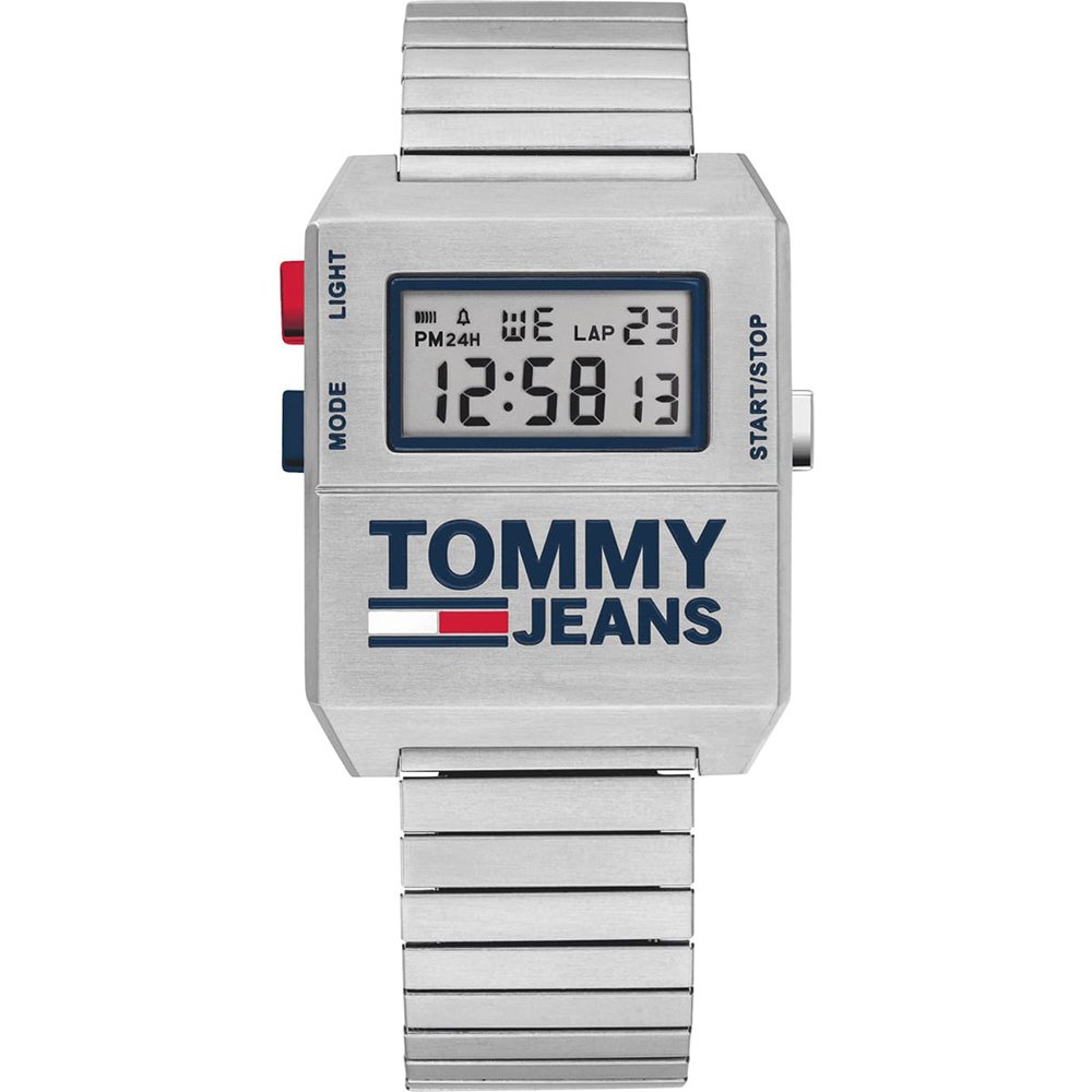 Zegarek męski Tommy Hilfiger z mechanizmem kwarcowym, wyświetlaczem cyfrowym i metalową bransoletą