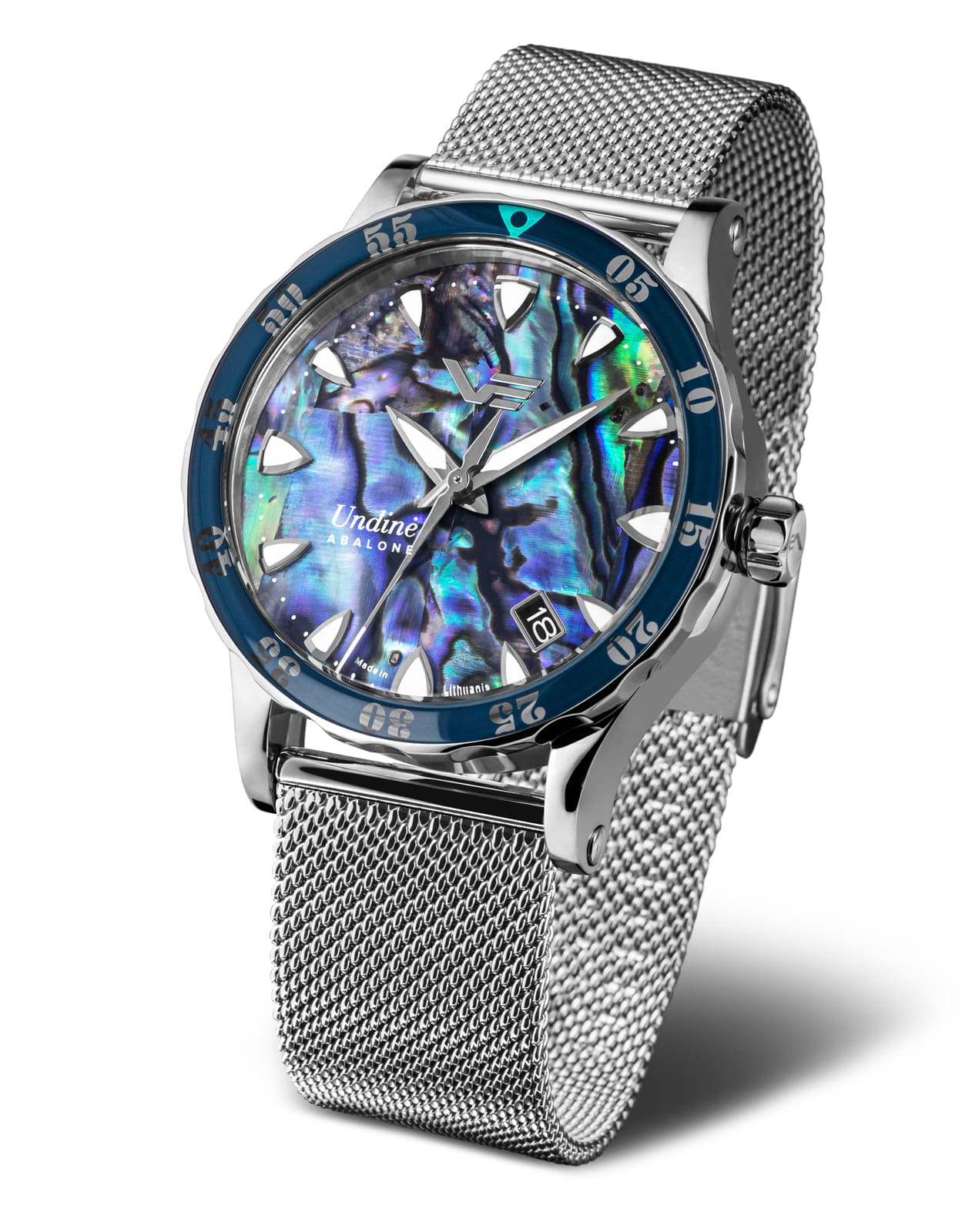 Vostok Europe Undine Abalone Damenuhr mit blauschillerndem Zifferblatt