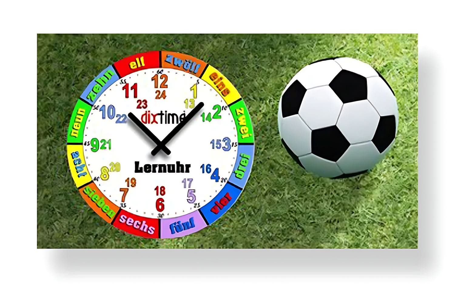 Dixtime Wall Clock 48x28 cm Aluminum • Modern 3D Look • Silent Quartz Movement