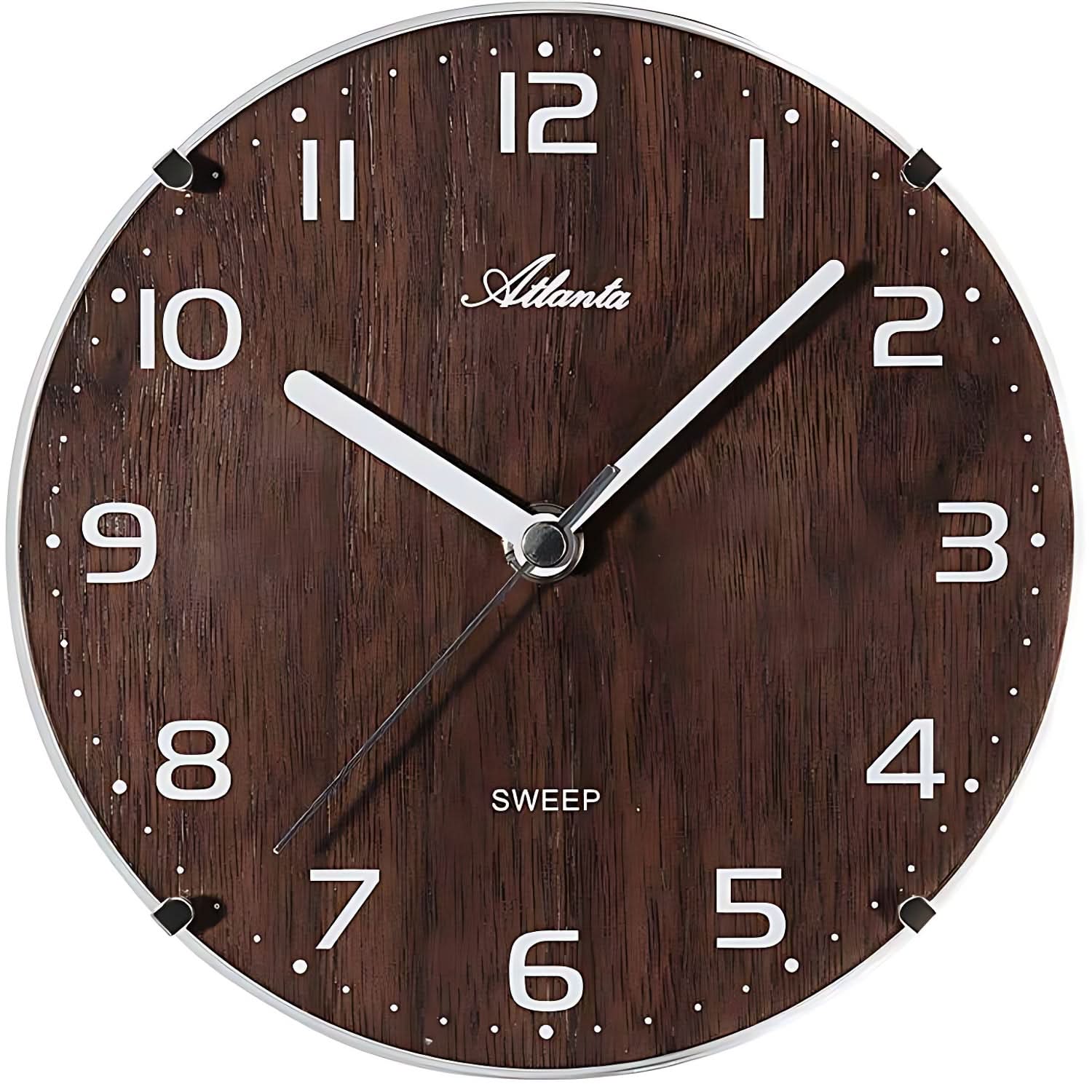 Horloge murale Atlanta 16 cm Ø plastique • mouvement à quartz silencieux • design discret