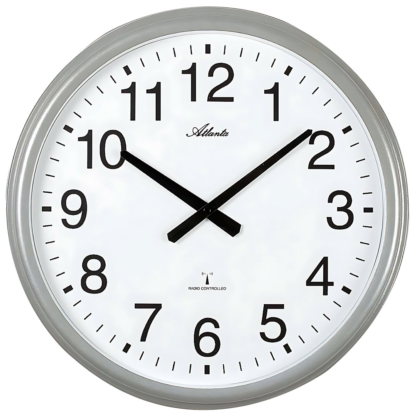 Horloge murale Atlanta Ø 42,5 cm plastique • Heure radio-pilotée précise • Protection contre l'humidité et l'eau