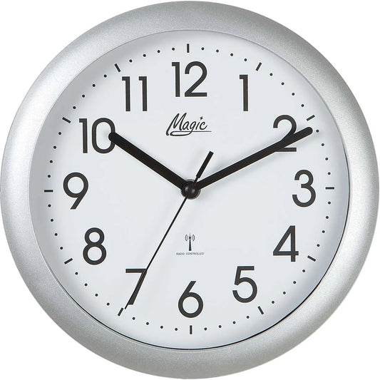 Atlanta Wall Clock 25 cm Ø Plastic • Radio-controlled • Clear Design