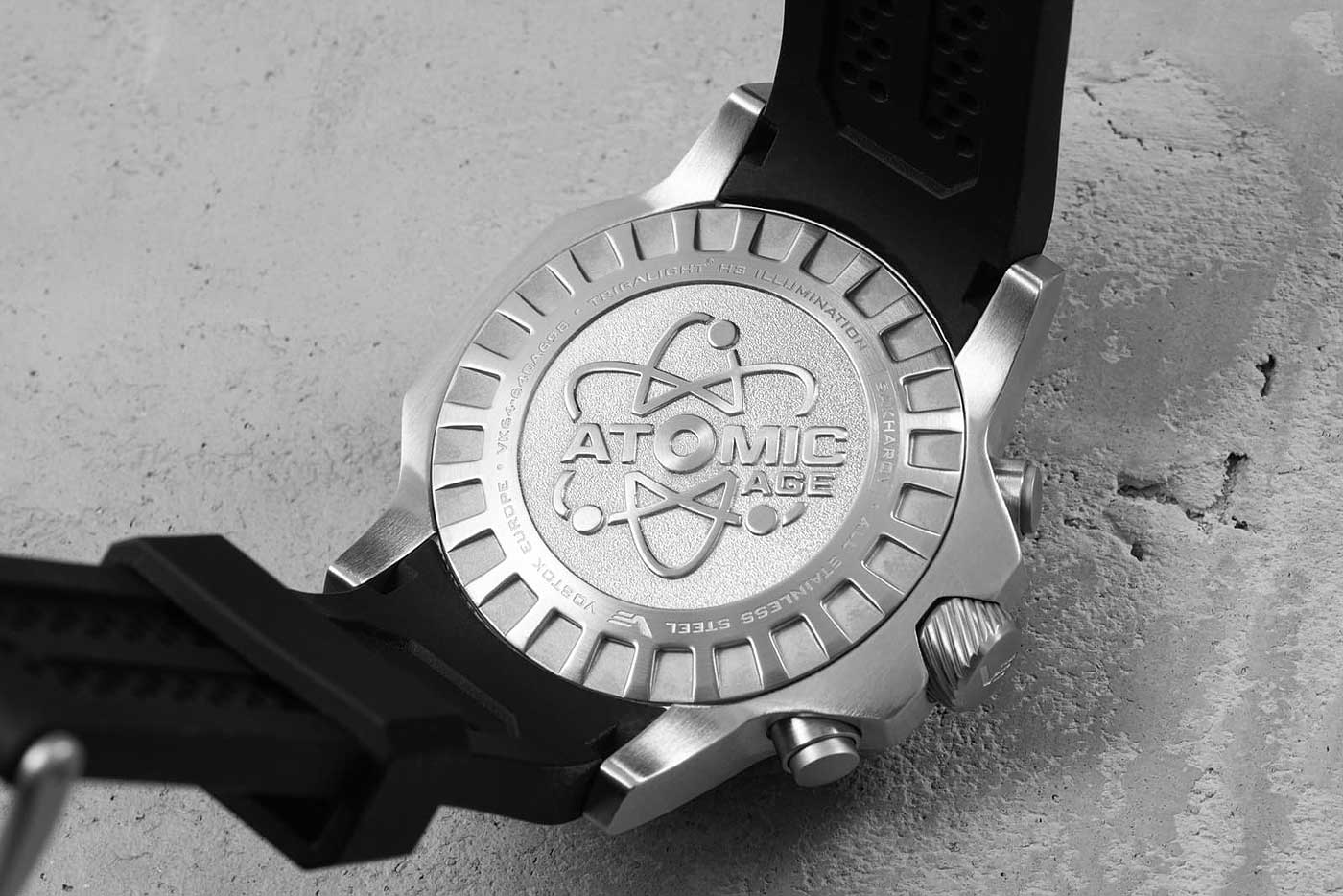 Vostok Europe Atomic Age VK64-640A698 Men's Watch • Tritium Tubes • K1 Safety Glass