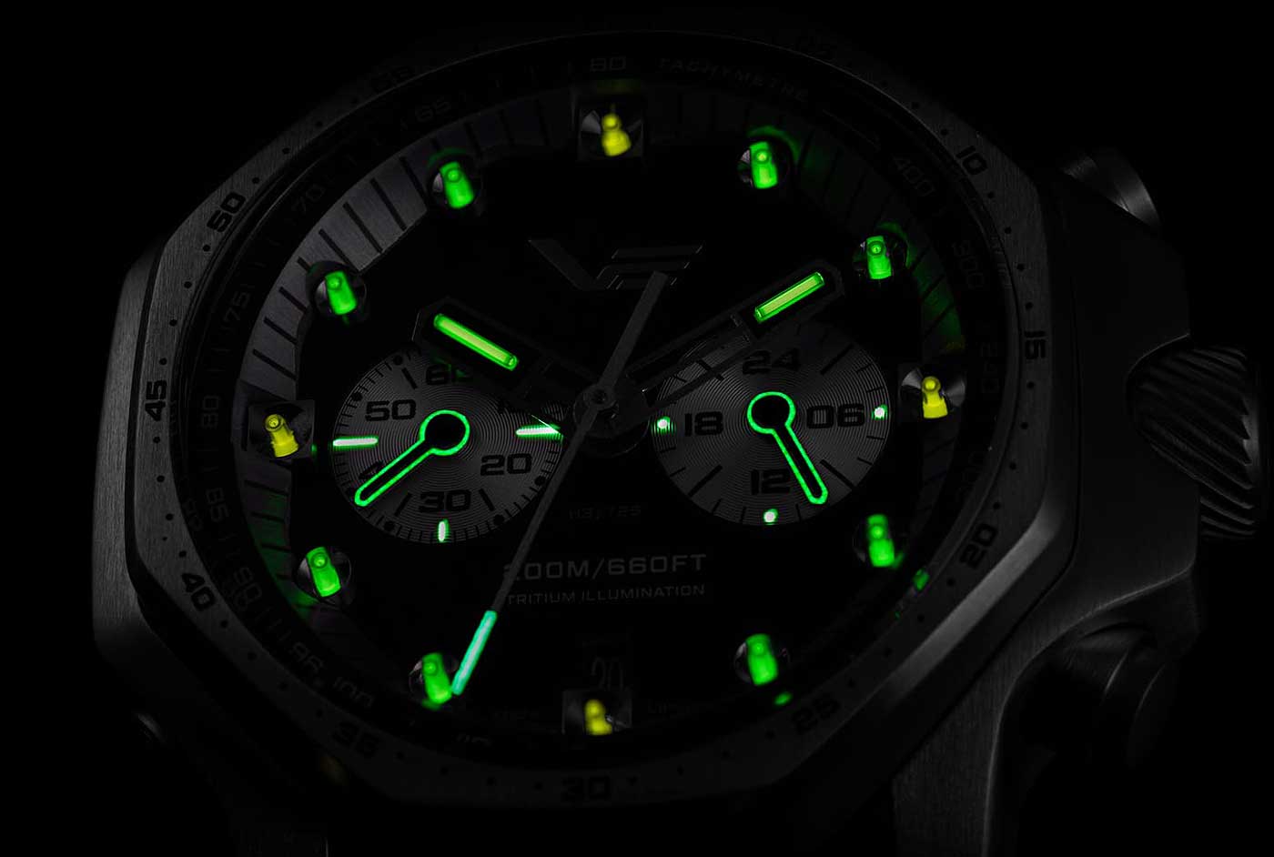 Vostok Europe Atomic Age VK64-640A698 Men's Watch • Tritium Tubes • K1 Safety Glass