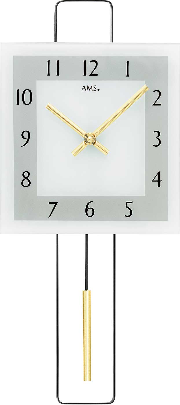 Horloge murale AMS 68x24 cm métal • Radio-pilotée • Design moderne