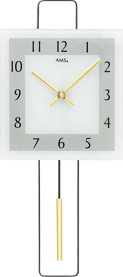 Horloge murale AMS 68x24 cm métal • Radio-pilotée • Design moderne