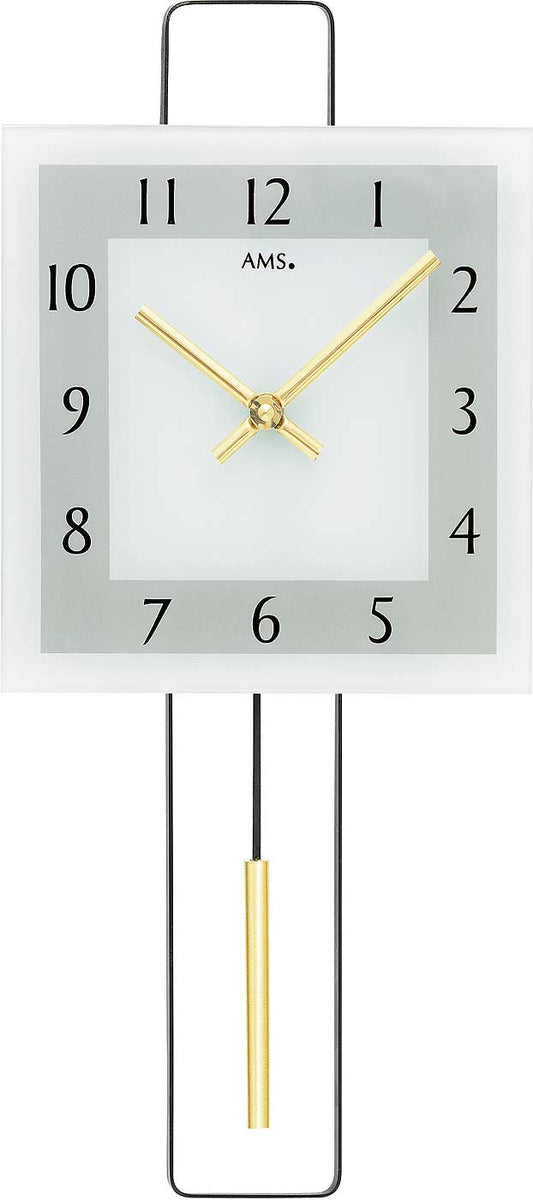 Horloge murale AMS 68x24 cm métal • Radio-pilotée • Design moderne