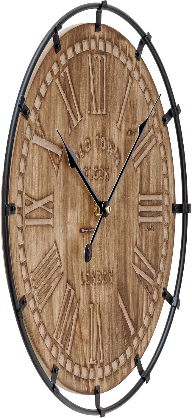 AMS Wall Clock 40x40x3 cm Wood • Quartz Movement • Modern Design