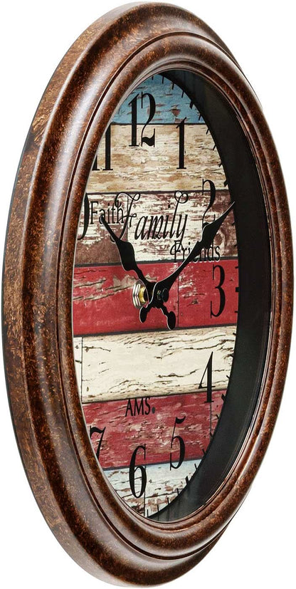 AMS Wall Clock 28x28x5 cm Plastic • Silent Quartz Movement • Vintage Style
