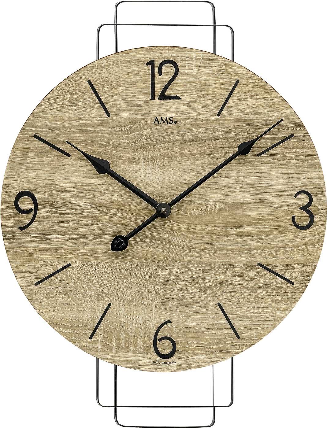 Horloge murale AMS 46x35x5 cm Métal • Mouvement à quartz silencieux • Design moderne