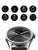 Hybrydowy smartwatch z czarną tarczą i 30-sekundowym wyświetlaczem, czarny silikonowy pasek.
