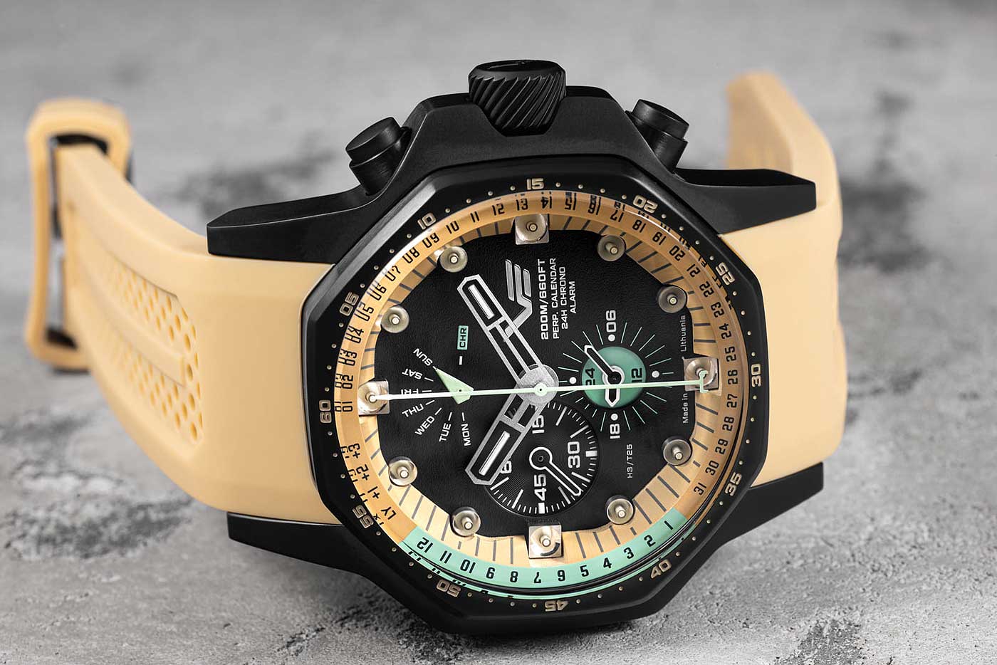 Vostok Europe Atomic Age YM86-640C697 Men's Watch • Tritium (GTLS) • Perpetual Calendar