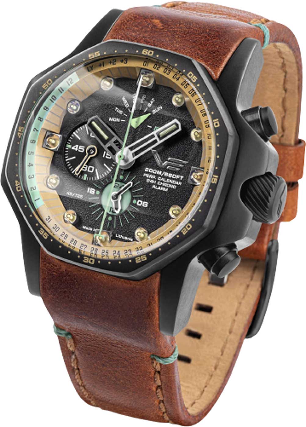 Vostok Europe Atomic Age YM86-640C697 Men's Watch • Tritium (GTLS) • Perpetual Calendar