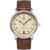 Zegarek męski Zeppelin z brązowym skórzanym paskiem, beżową tarczą i srebrną kopertą