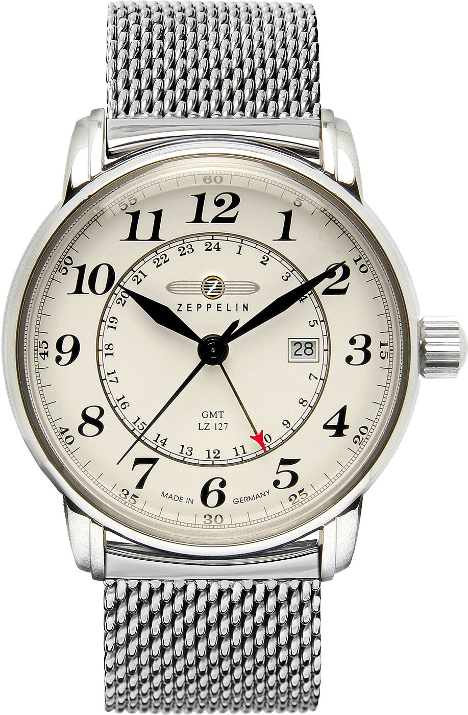 Zeppelin LZ 127 Graf Zeppelin 7642M-5 Men's Watch • Swiss Quartz Movement • Stainless Steel • GMT Display